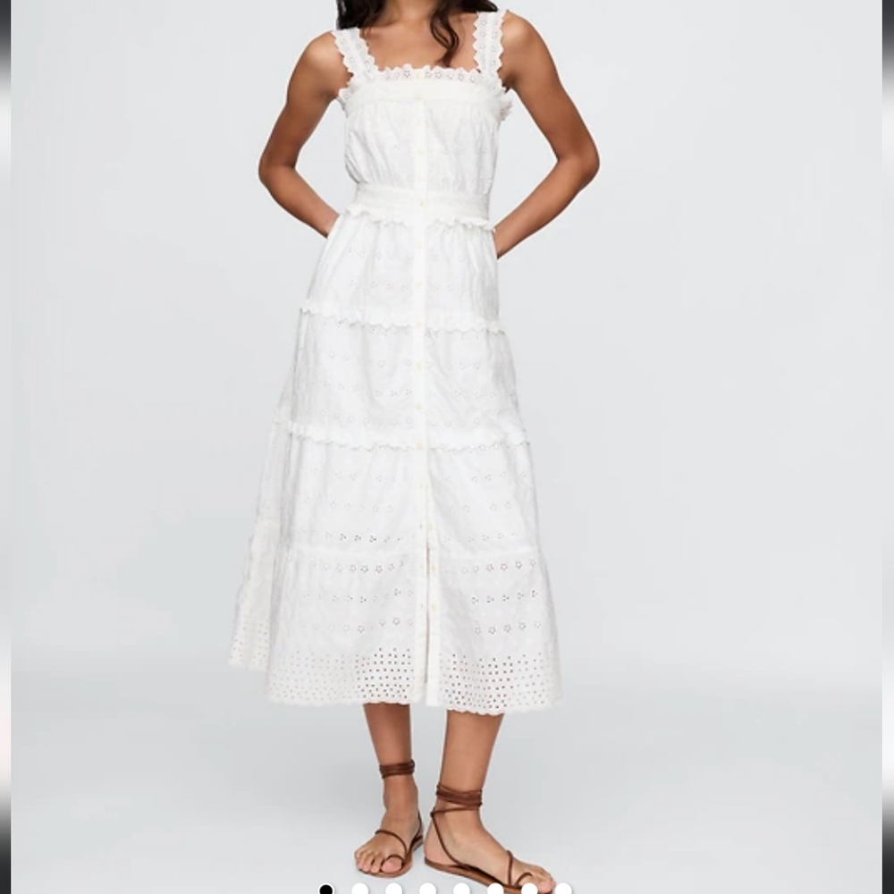 Gap × DÔEN Eyelet Midi Dress NWT